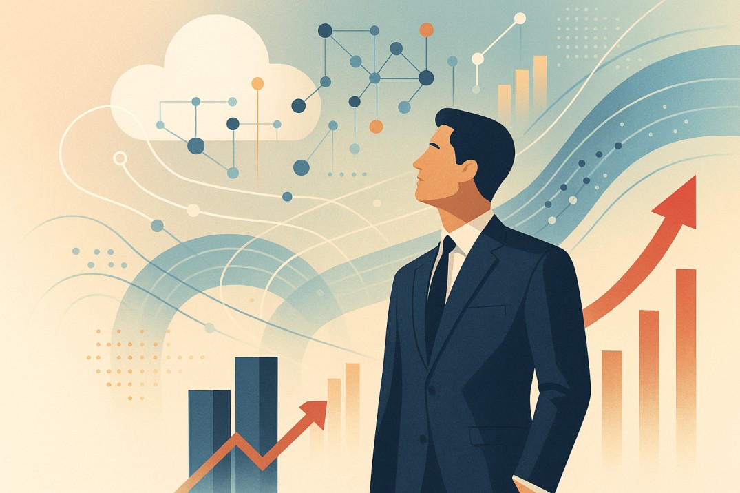 Digital illustration going upward